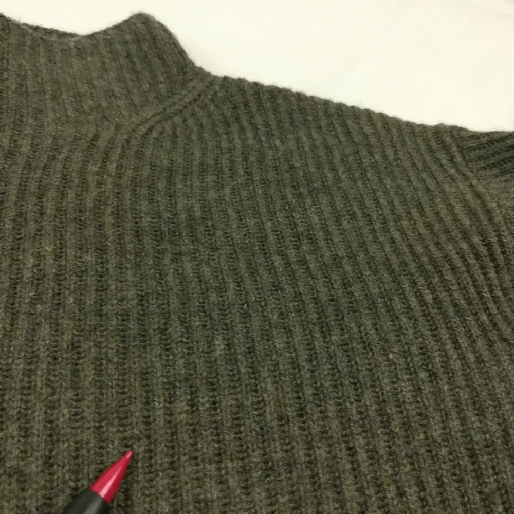 Everlane 100% Cashmere Ribbed Mock Neck Pullover Sweater *Flaw - Picture 6 of 7